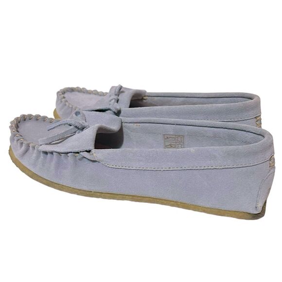 J.Crew Soft unlined suede Moccasin driving loafers in Powder Blue Size 8 - Picture 5 of 10